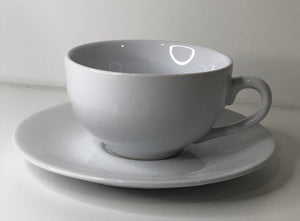 White Ceramic Tea Cup & Saucer